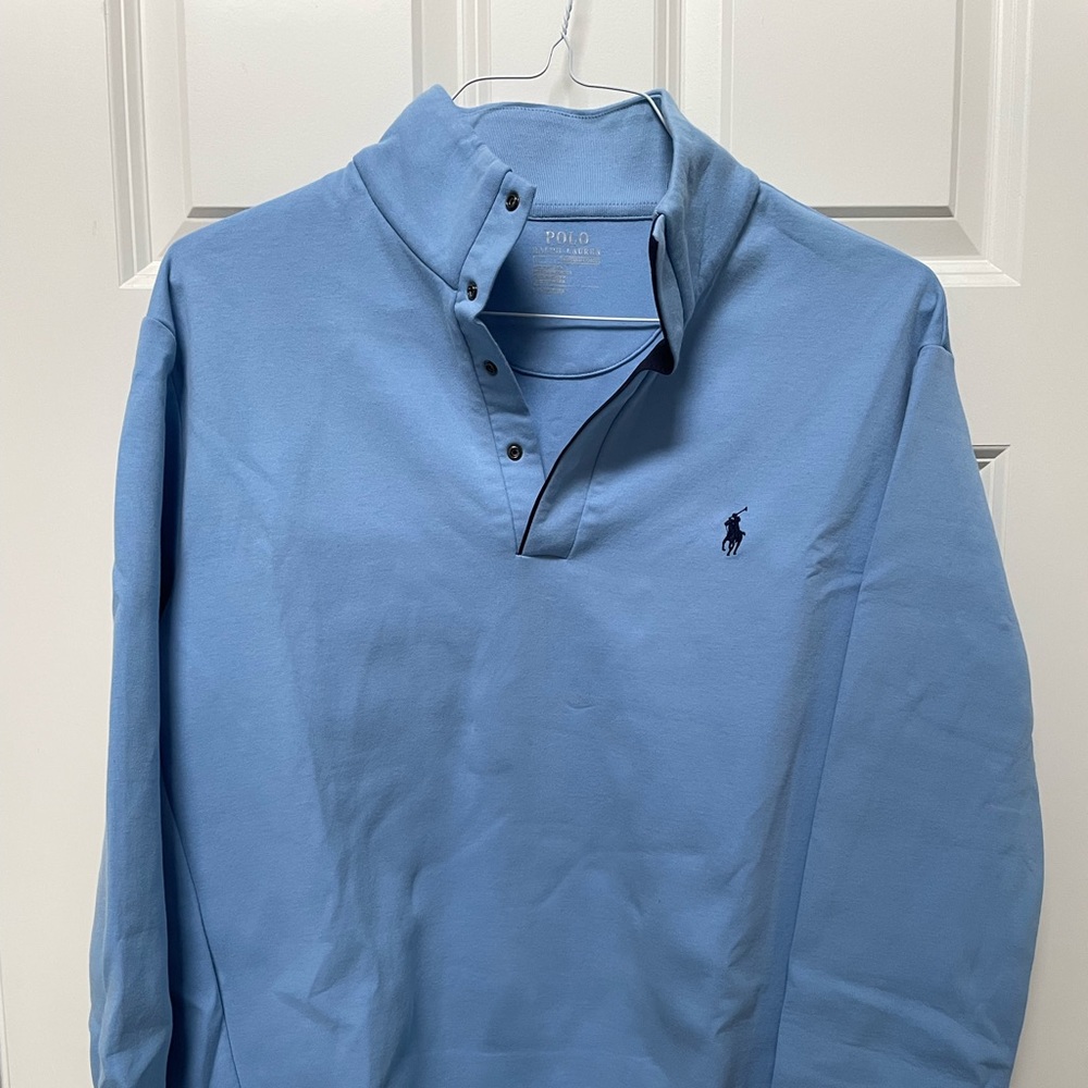 Polo Ralph Lauren button up performance fleece sweater. Men size L